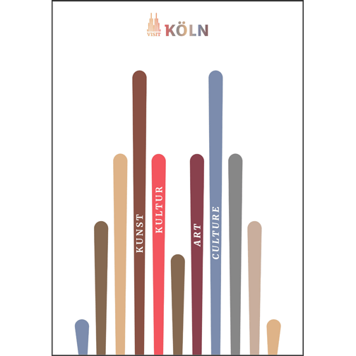 Das Cover zeigt den Kölner Dom künstlerisch und grafisch dargestellt durch elf senkrechte Linien.